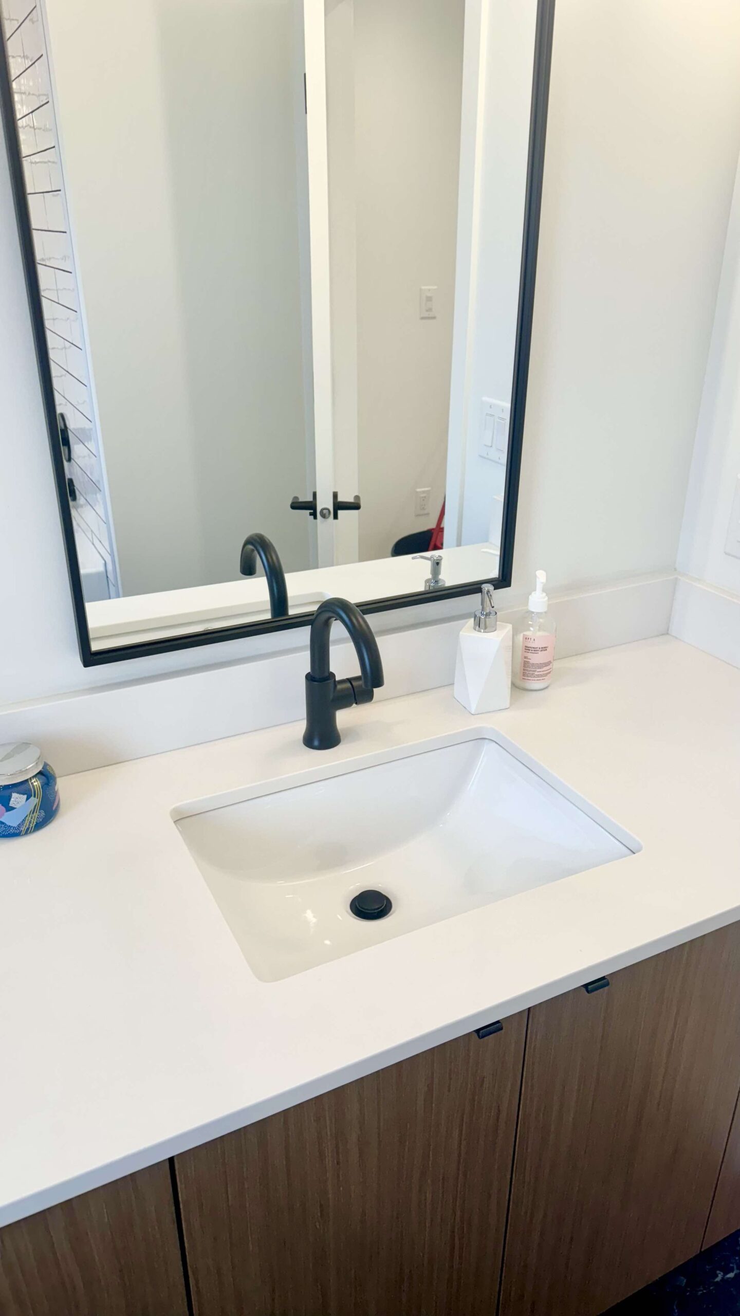 Commercial cleaning — vanity sink after service